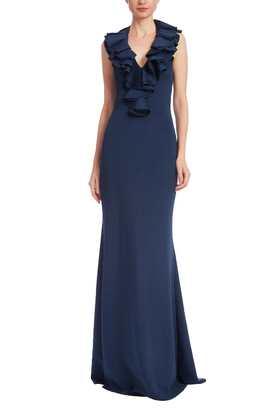 Badgley Mischka EG4165 Long Formal Ruffle Evening DressTightplay