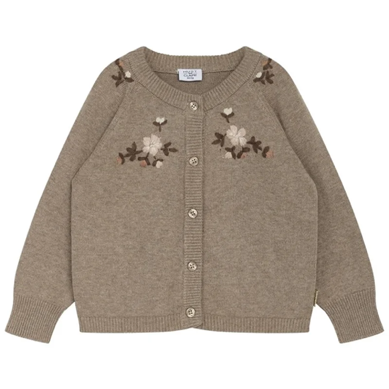 Hust & Claire Mini Sand Melange Carlota CardiganMinimalist cardigan