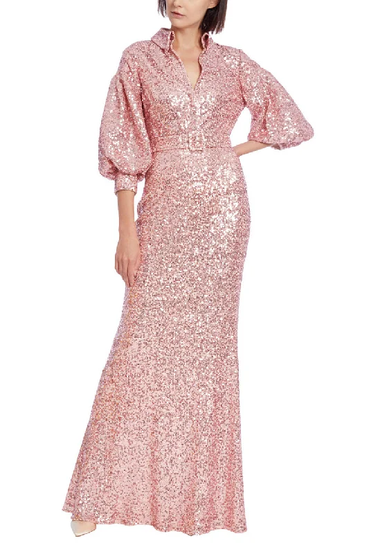 Badgley Mischka EG3867 Long Formal Blouson Sequin DressTightfocus