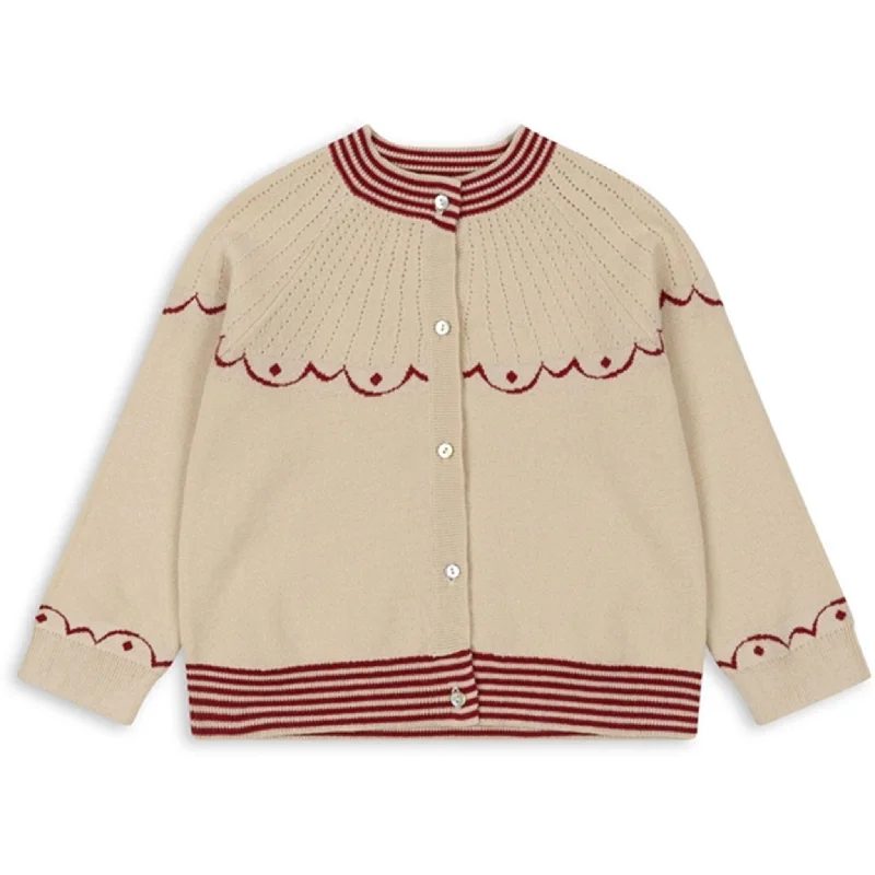 Konges Sløjd Off White Whamie Knit CardiganZip-up cardigan