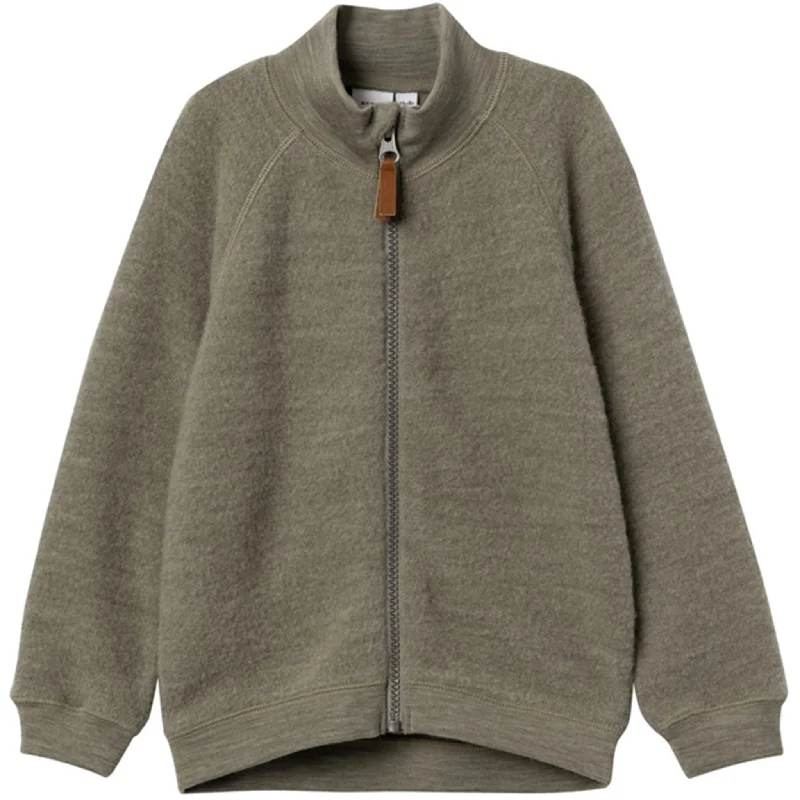 Name it Vetiver Wmino Wool Brushed CardiganAnti-pill cardigan