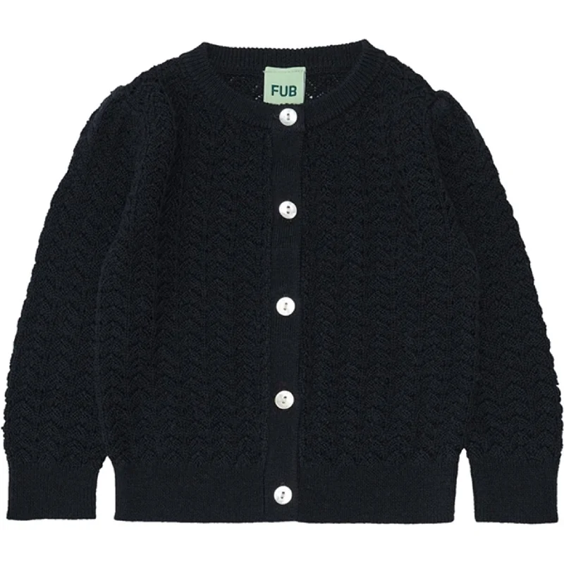 FUB Baby Pointelle Cardigan Dark NavyWedding cardigan