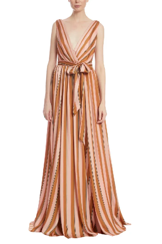 Badgley Mischka EG3569 Long Formal Stripe Evening DressTightcircle