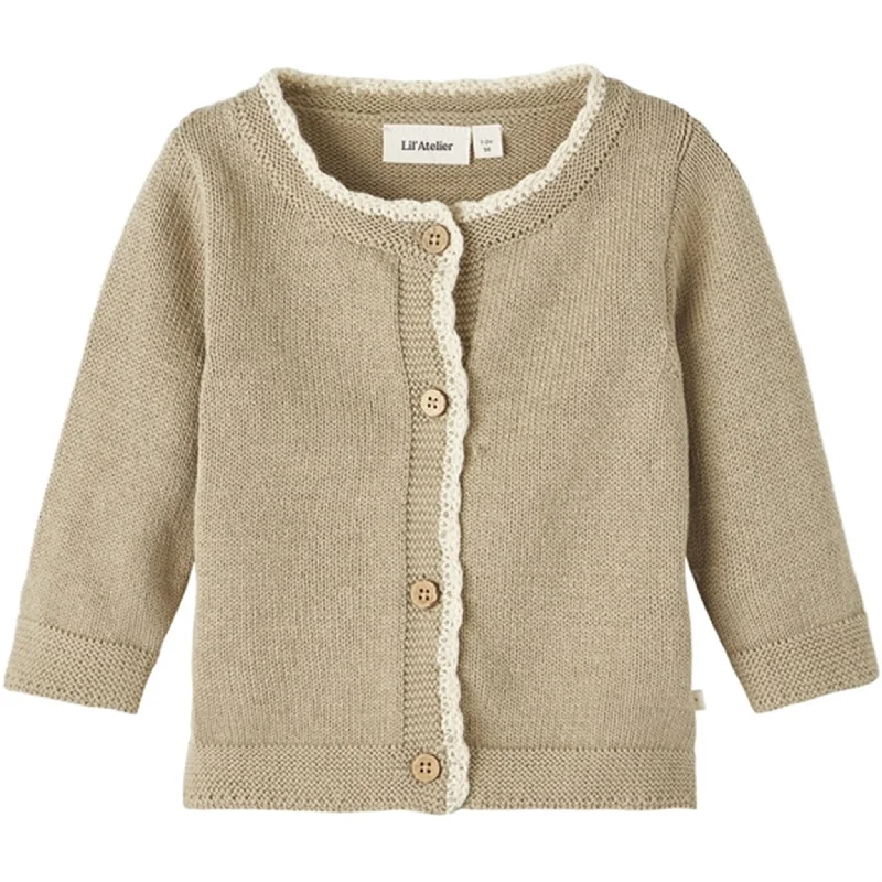 Lil'Atelier Chinchilla Emmely Knit CardiganCropped cardigan