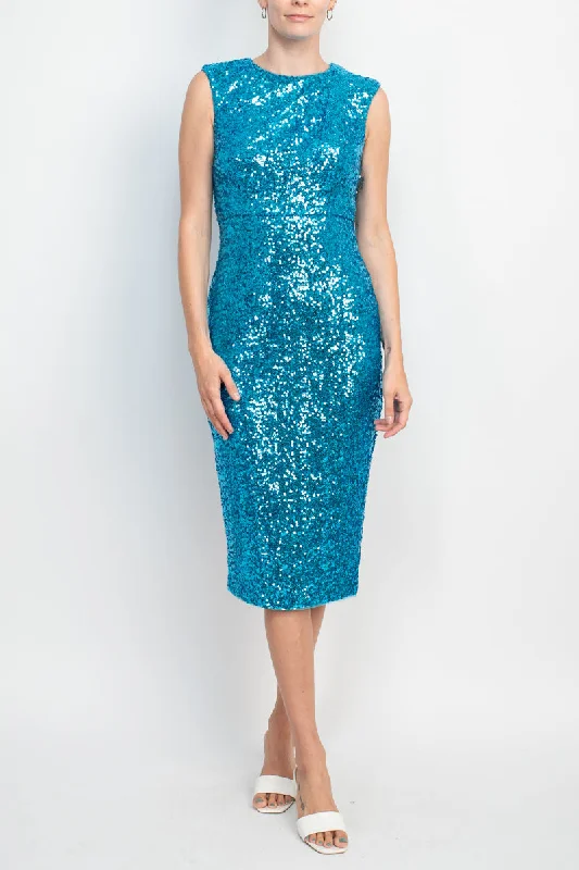 Badgley Mischka SC3835 Fitted Sequin Cocktail DressTightcurl