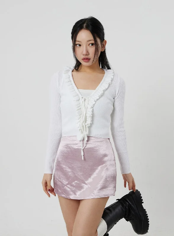 Frill Detail Cropped Cardigan CJ330Modern cardigan