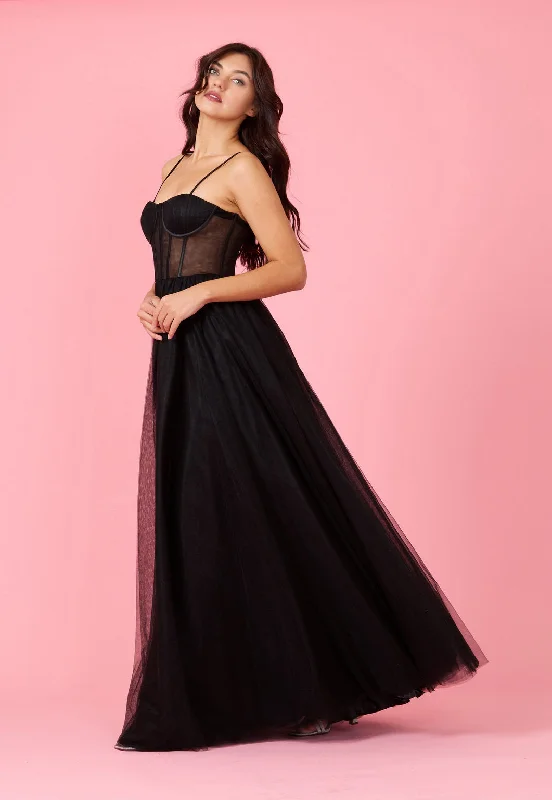 Corset Prom Party Dress Formal Ball Gown BlackTightconnection