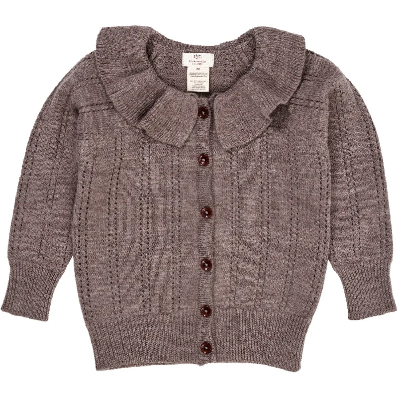 Copenhagen Colors Natural Melange Merino Cardigan w. CollarLounge cardigan