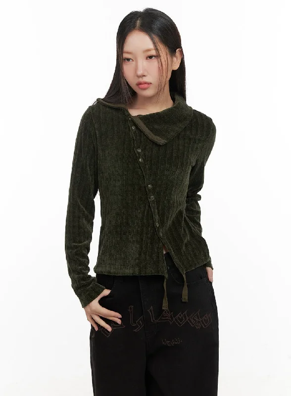 Elegant Unbalanced Cardigan CD413Wool cardigan