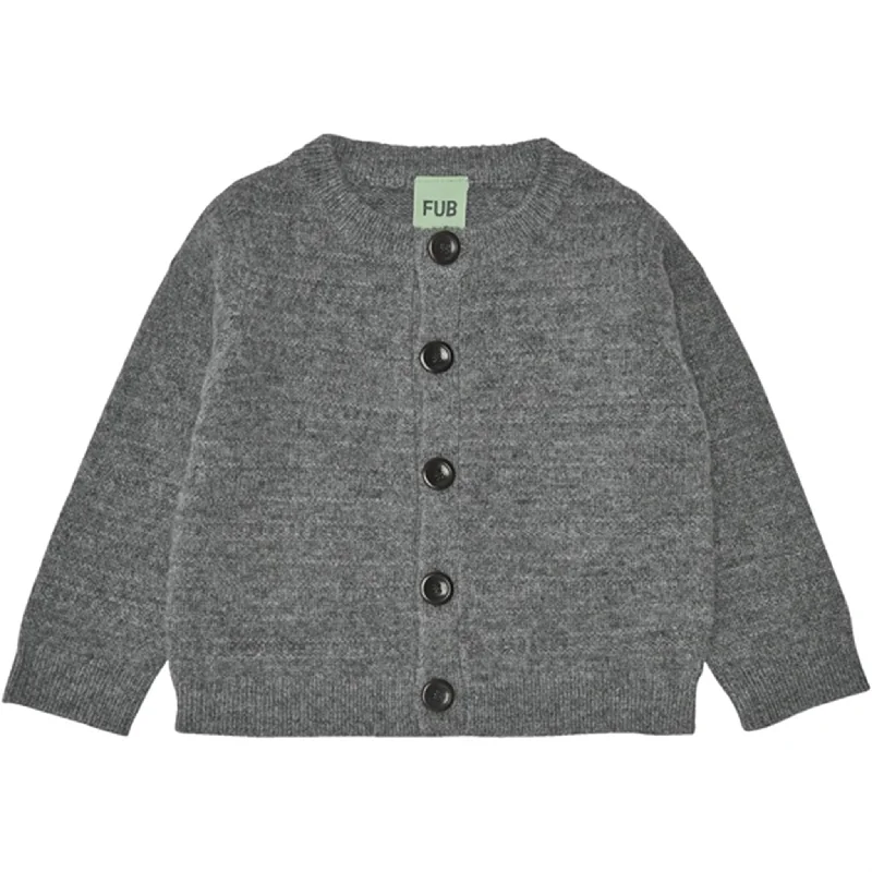 FUB Baby Lamb Wool Cardigan Charcoal MelangePolka dot cardigan