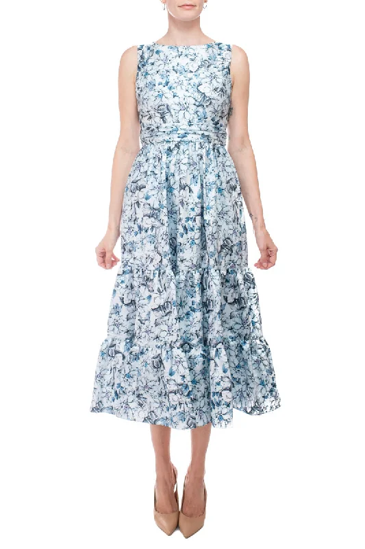 Badgley Mischka SC3933B Short Ruffle Floral Print Cocktail DressTighthold