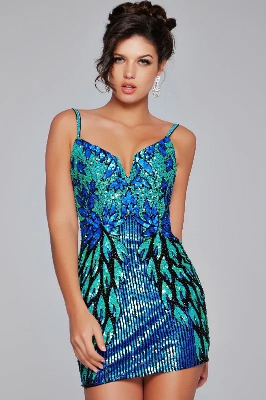 Jovani 39907 Short Cocktail Fitted Sequin Homecoming DressTightship