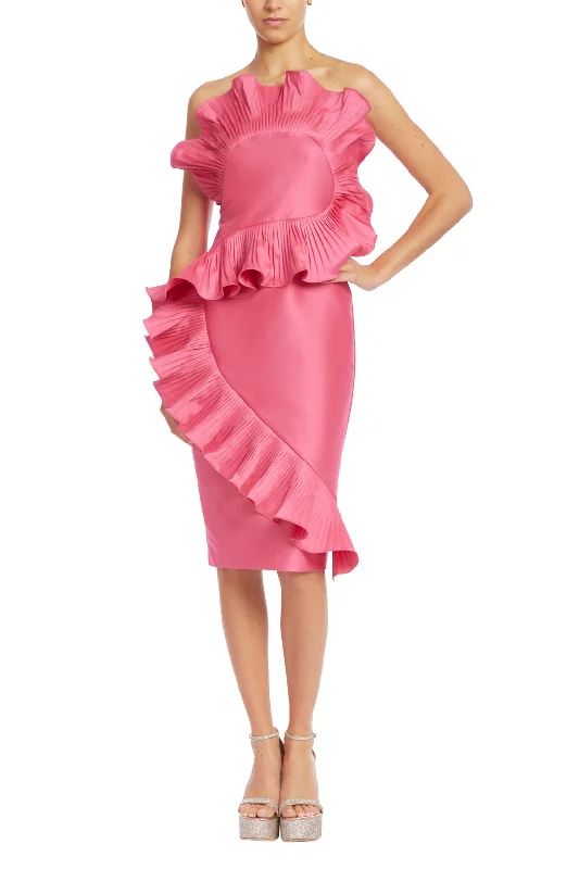 Badgley Mischka SC3940 Homecoming Pleated Cocktail DressTightbuild