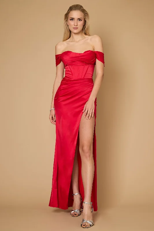 Long Formal Corset Satin Evening Dress RedTightstrap