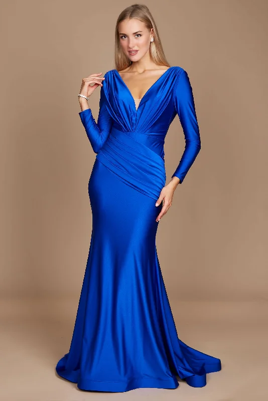 Long Sleeve Formal Fitted Evening Dress RoyalTightcontest