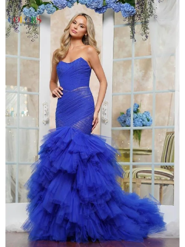 Colors 3631 Long Fitted Formal Mermaid Prom DressTightest