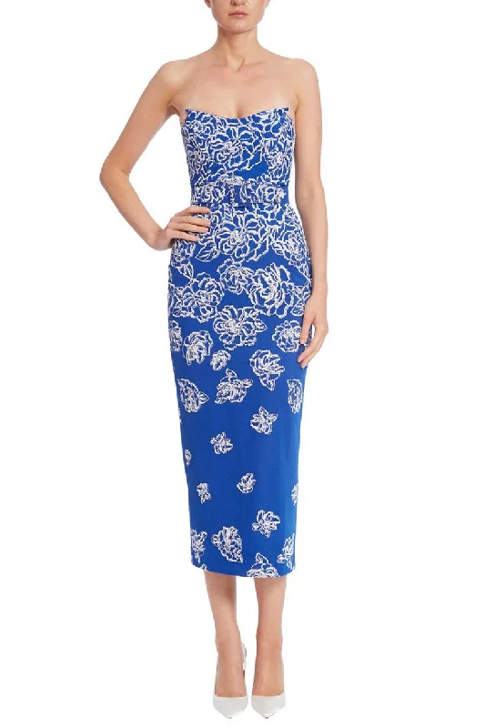 Badgley Mischka SC3936 Short Fitted Beaded Cocktail Midi DressTightness