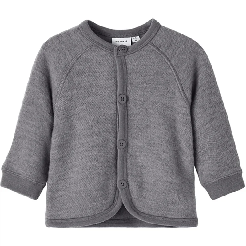 Name it Silver Filigree Wmino Wool CardiganMesh cardigan