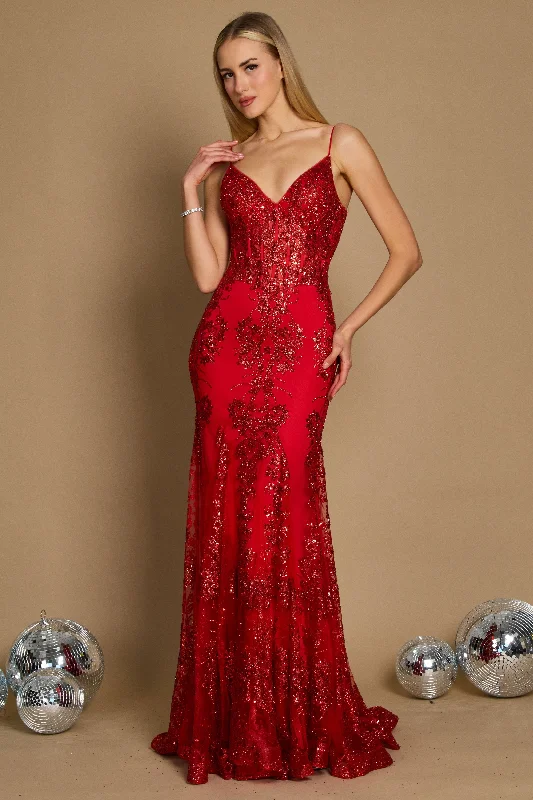 Fitted Corset Long Formal Prom Dress RedTightdefense