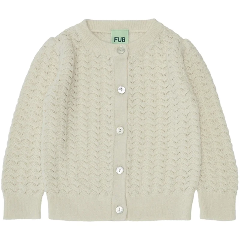 FUB Baby Pointelle Cardigan EcruTravel cardigan