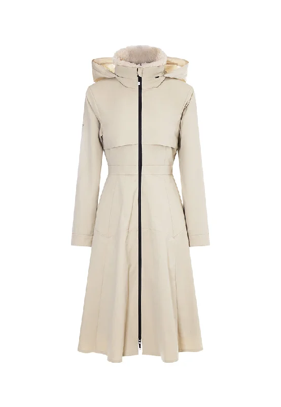 Camelia Water-Resistent Parka with Faux Fur Collar and Petticoat-Inspired FishbonesHemp Jackets