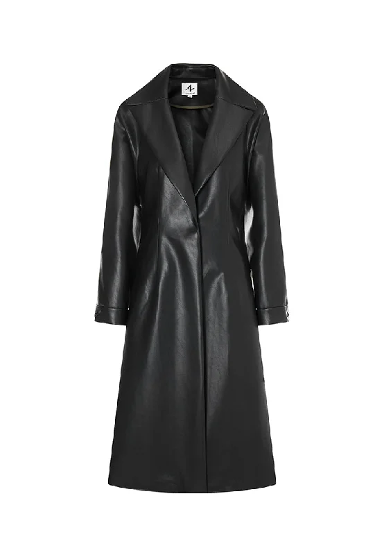 Miller Waterproof Sustainable Vegan Leather Trench with Flared SkirtCollaborative Jackets