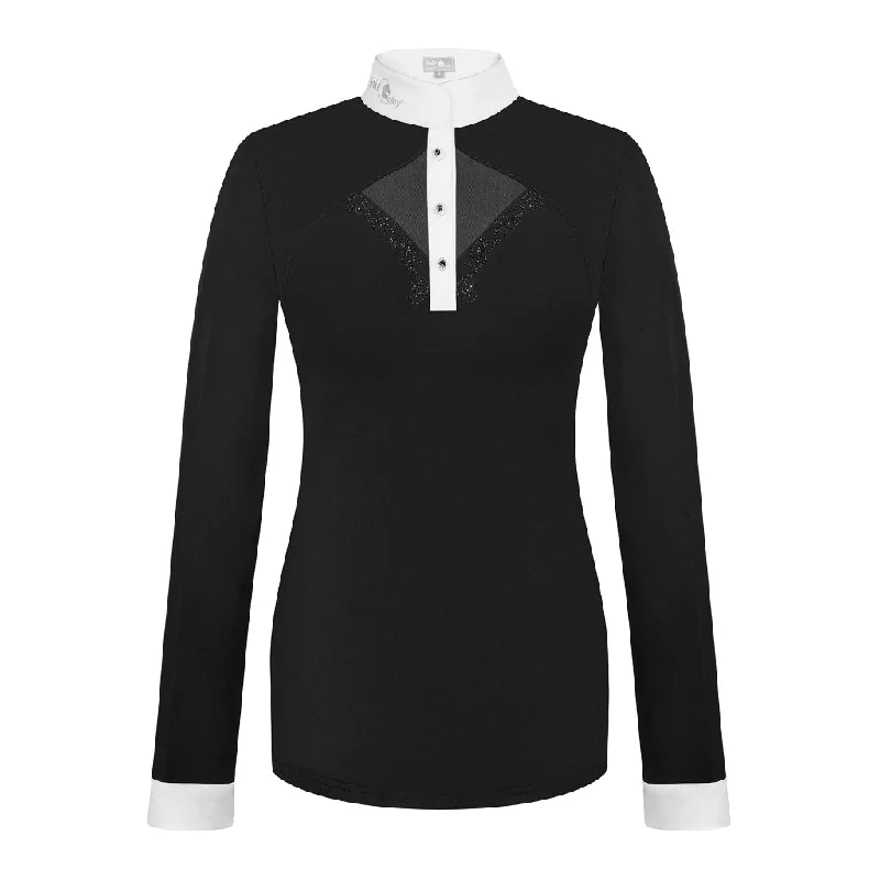 FairPlay Cathrine Long Sleeved Competition Shirt Black-WhiteSheer Jackets