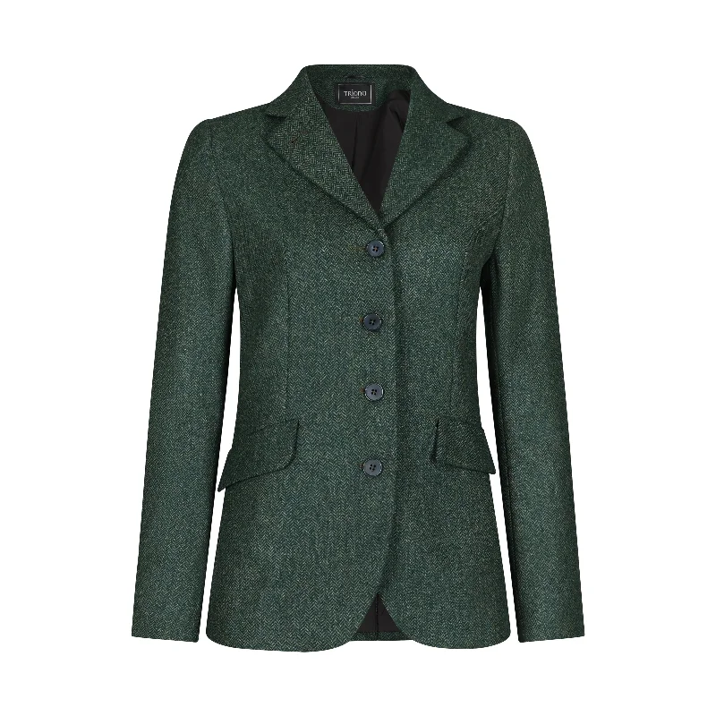 Green Herringbone Fiadh Donegal Tweed JacketTrack Jackets