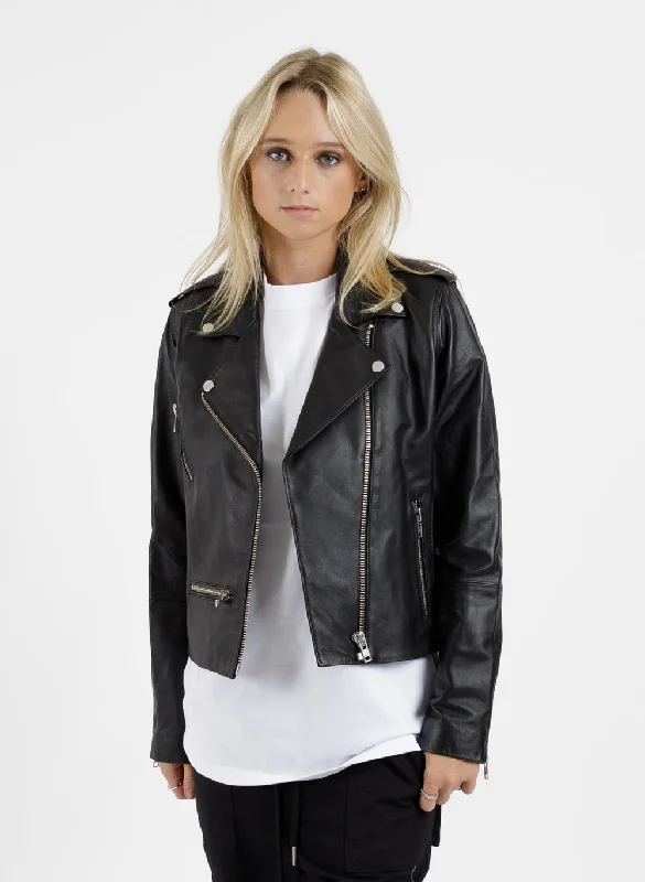 Leather Jacket - Black/SilverWinter Jackets