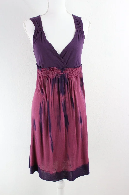 Vintage Calvin Klein Purple Dress (S)Lace-Up Knit Tops