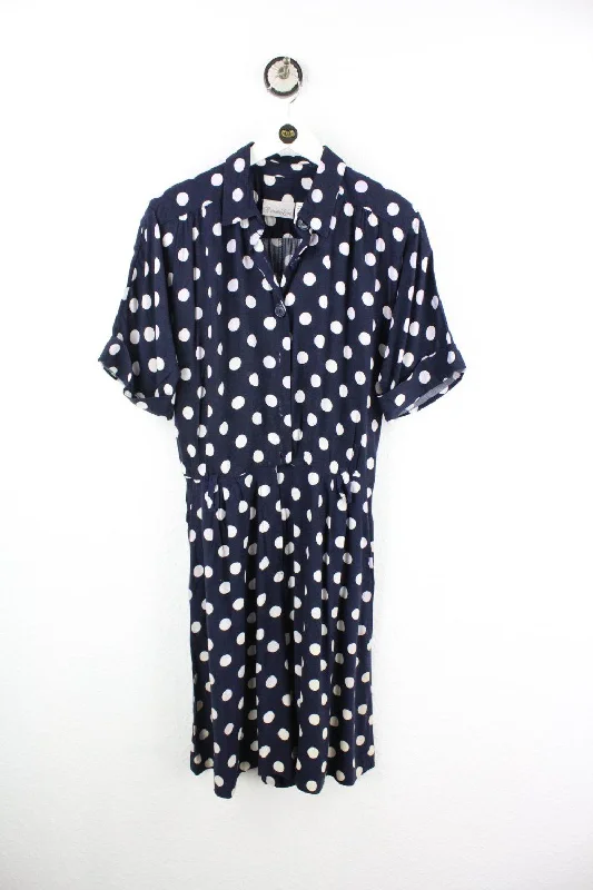 Vintage Dot Dress ( L )Streetwear Knit Tops