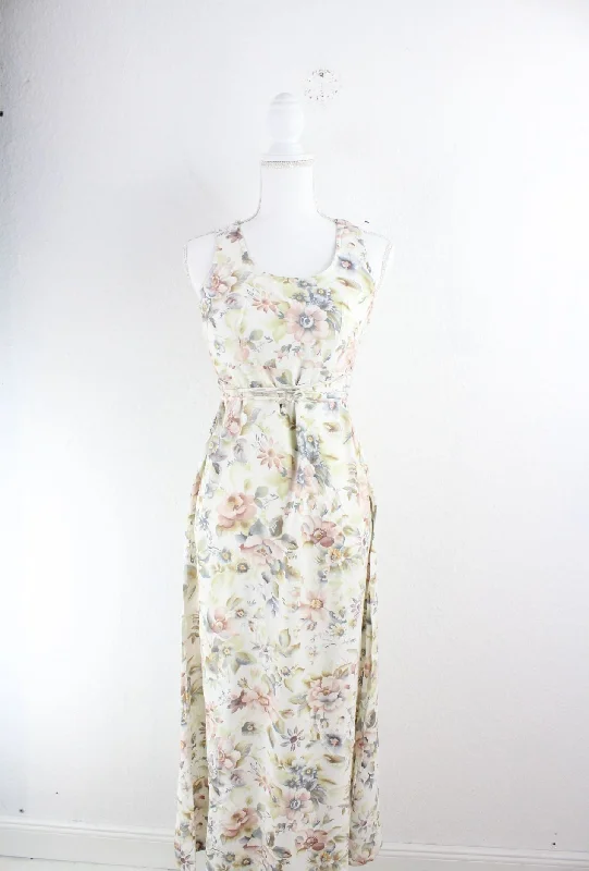 Vintage Long Flower Dress (S)Angora Knit Tops