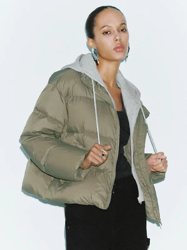 Hoodie Cropped Puffer JacketsCroptopmemory