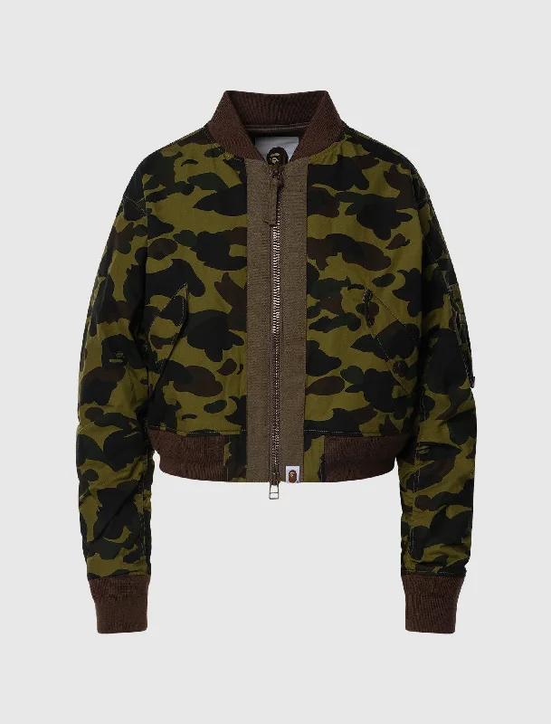 WOMEN'S CROPPED CAMO BOMBER JACKETCroptopsecurity