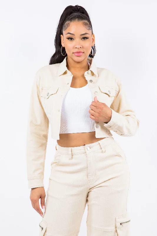 American Bazi Laced Back Cropped JacketCroptopmemory