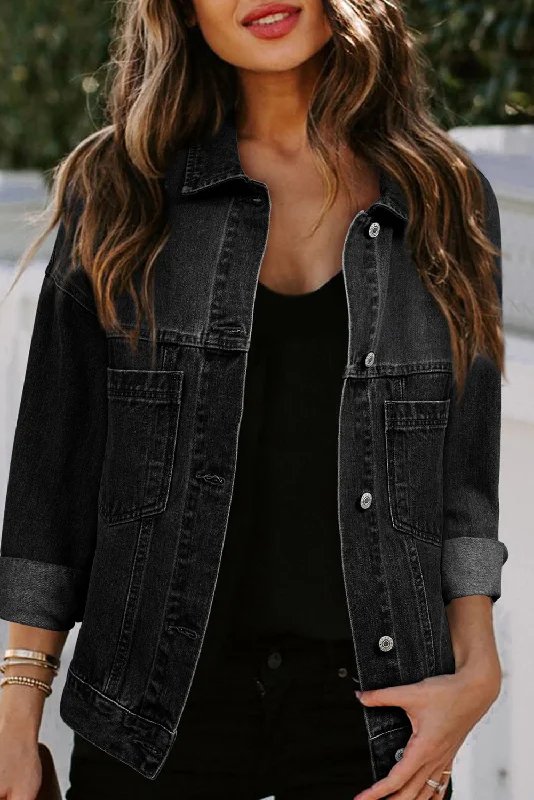 Black Denim Trucker Jacket