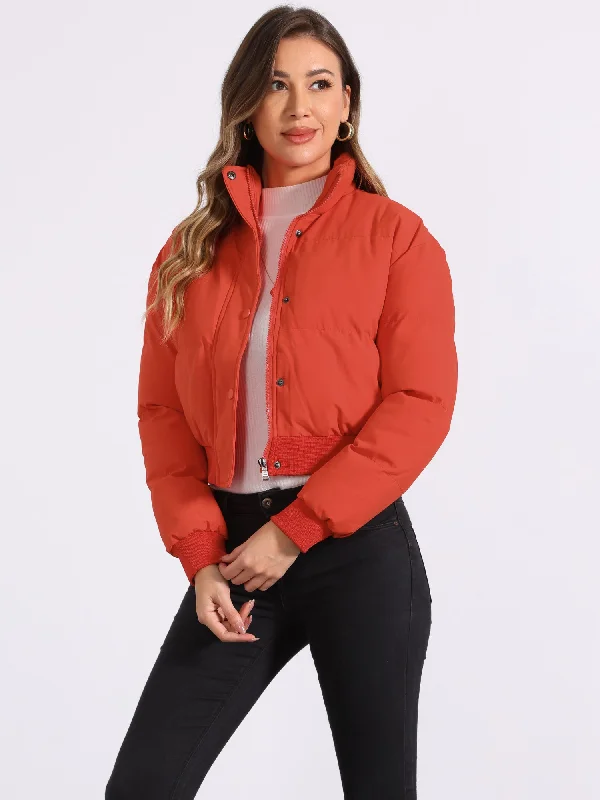 Baggy Padded Cropped Winter Bomber JacketCroptopplatform