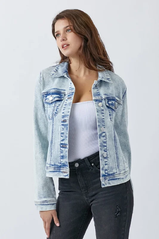 Work clothRISEN Button Up Washed Denim Jacket