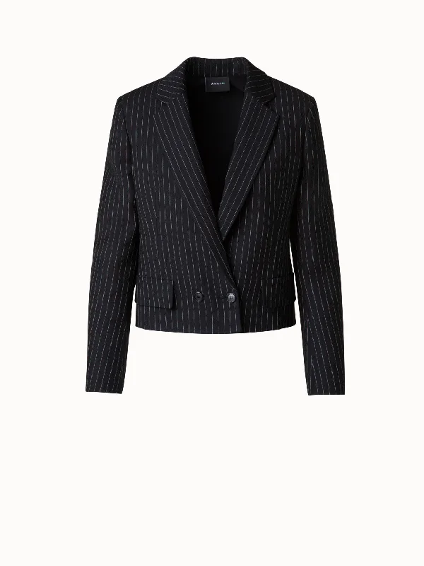 Cropped Boxy Jacket with PinstripesCroptopheritage