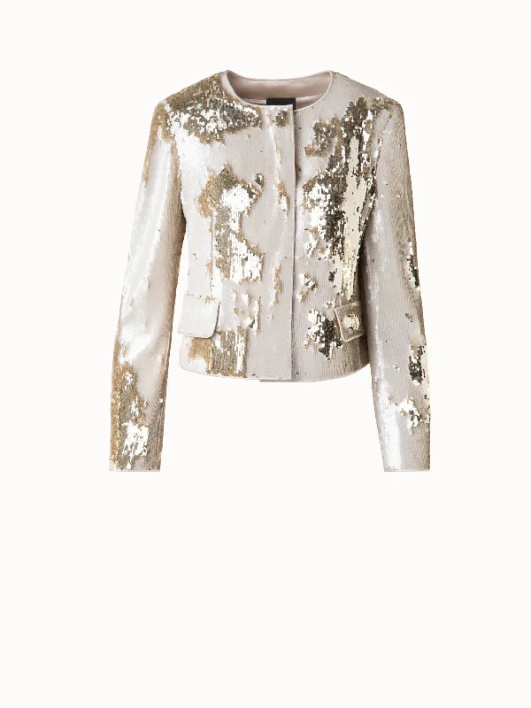 Cropped Jacket with Dual SequinsCroptopexperience