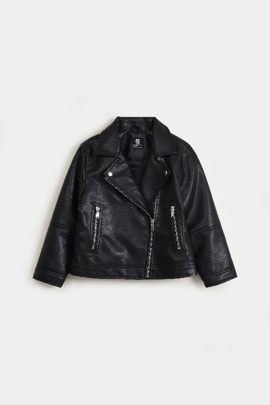 Cropped Faux Leather JacketCroptopmodern