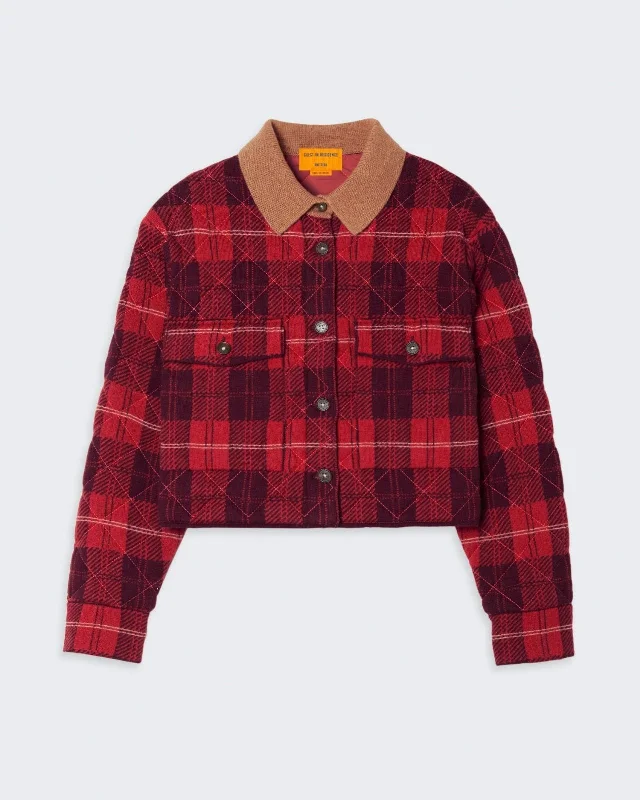 Tartan Cropped Jacket - Plum ComboCroptopblockchain