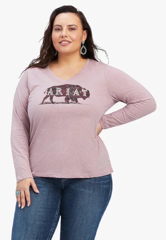 Ariat Womens REAL Logo Relaxed Long Sleeve ShirtRelaxed Fit Shirts