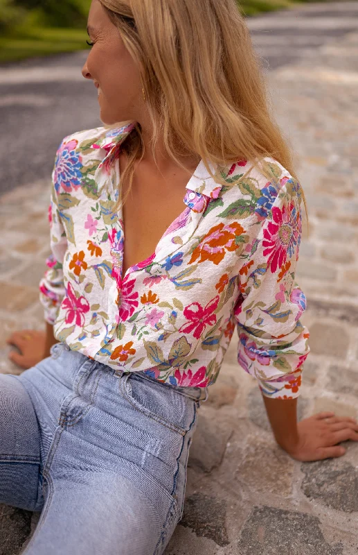 Floral Edda ShirtZippered Shirts