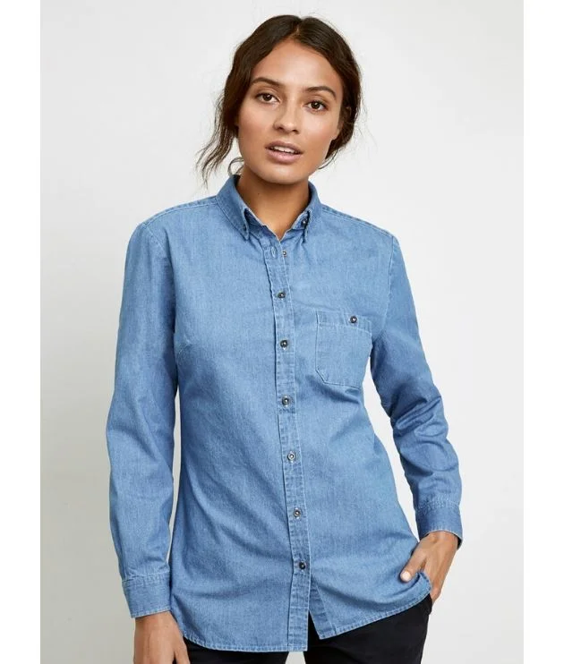 Indie Womens Long Sleeve Denim ShirtSequined Shirts