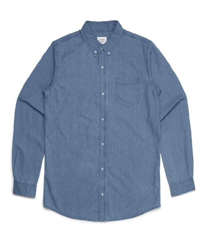 Mens Blue Denim Long Sleeve ShirtGlitter Shirts