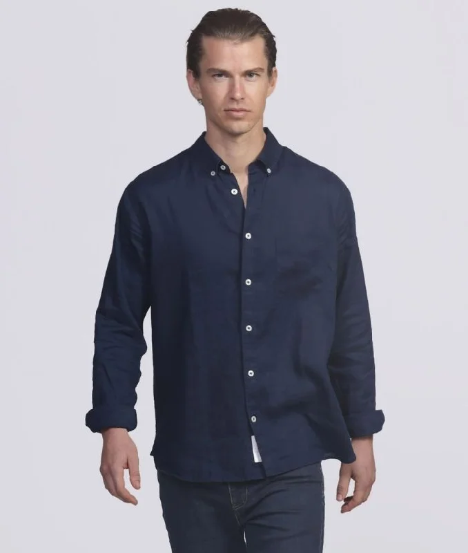 Mens Linen Long Sleeve ShirtHooded Shirts