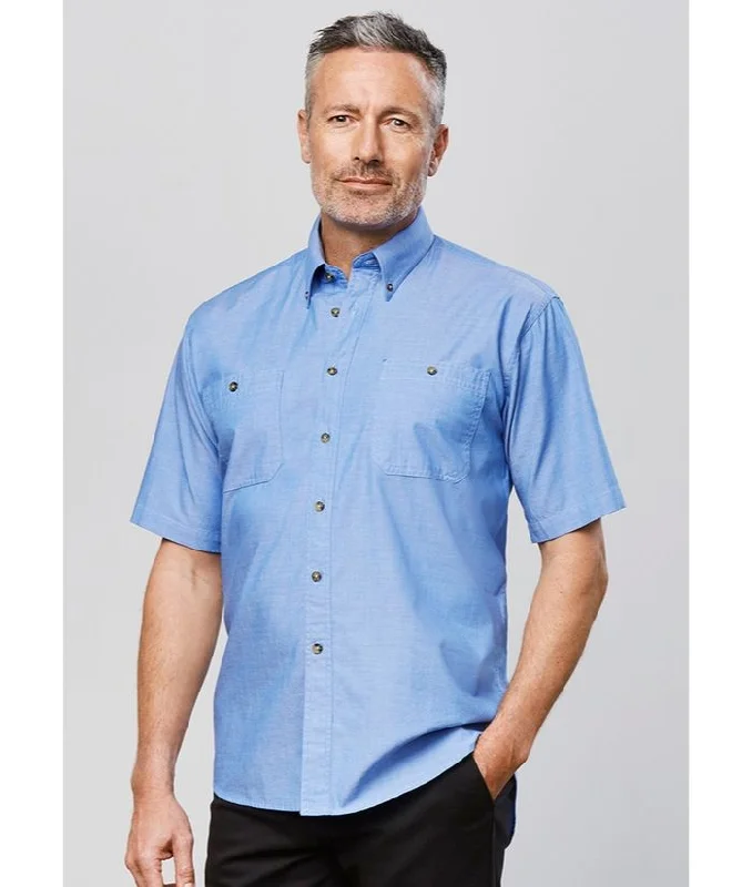 Mens Wrinkle Free, Chambray Short Shirt ShirtPolka Dot Shirts