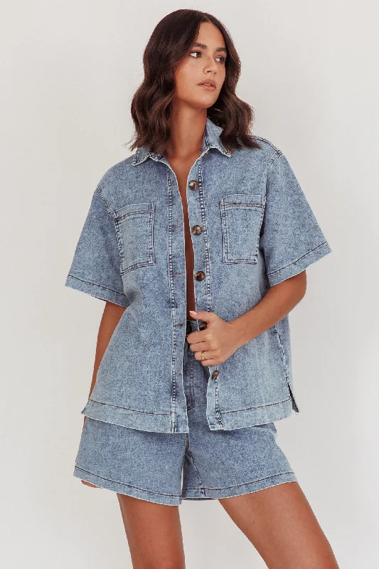 Ottawa Button Up Shirt Denim BlueSilk Shirts