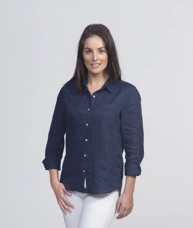 Womens Linen L/S ShirtStudded Shirts